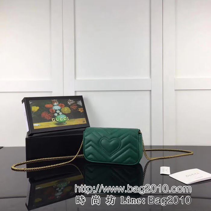 GUCCI古馳頂級原單 新款專櫃品質頂級原單實物實拍 476433 綠色正品開模純銅五金鏈條斜跨小包 HY1071